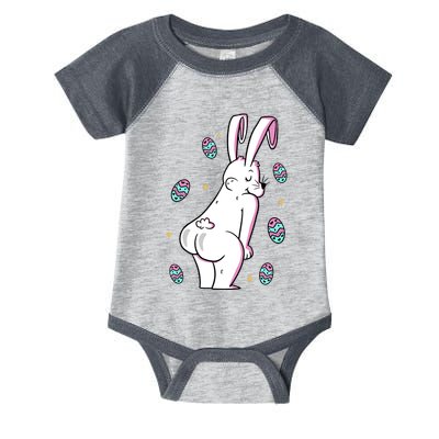 Easter Bunny Rabbit Butt Funny Colorful Eggs Infant Baby Jersey Bodysuit