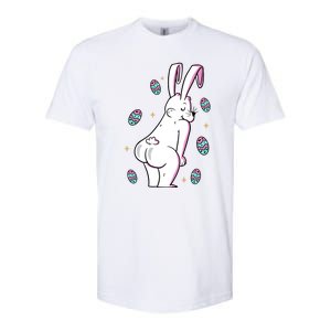 Easter Bunny Rabbit Butt Funny Colorful Eggs Softstyle CVC T-Shirt