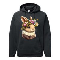 Easter Bunny Rabbit Women Happy Bunny Flower Graphic Girl Performance Fleece Hoodie