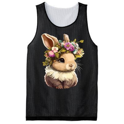 Easter Bunny Rabbit Women Happy Bunny Flower Graphic Girl Mesh Reversible Basketball Jersey Tank