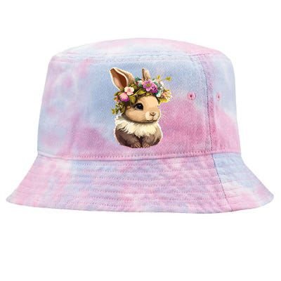 Easter Bunny Rabbit Women Happy Bunny Flower Graphic Girl Tie-Dyed Bucket Hat