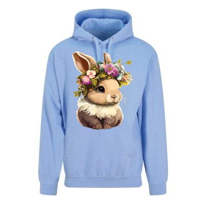 Easter Bunny Rabbit Women Happy Bunny Flower Graphic Girl Unisex Surf Hoodie