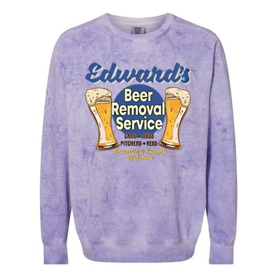 Edward's Beer Removal Service Funny Party Ing Gift Colorblast Crewneck Sweatshirt