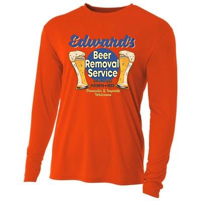 Edward's Beer Removal Service Funny Party Ing Gift Cooling Performance Long Sleeve Crew