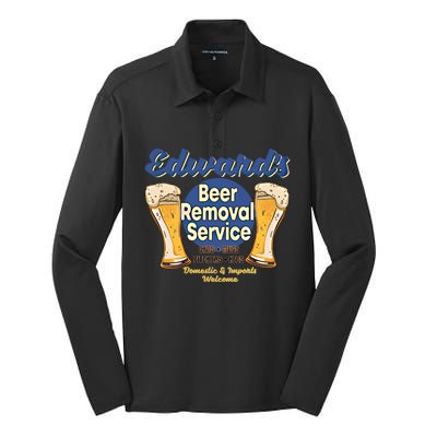 Edward's Beer Removal Service Funny Party Ing Gift Silk Touch Performance Long Sleeve Polo