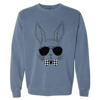 Easter Bunny Rabbit With Glasses Easter Day Garment-Dyed Sweatshirt