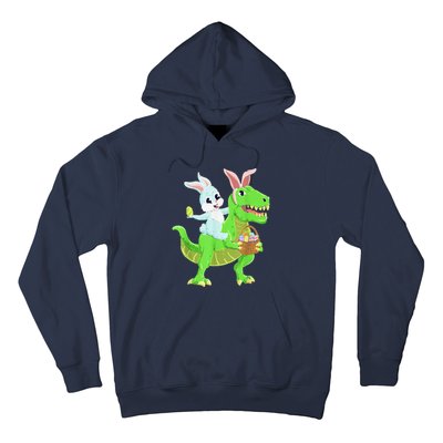 Easter Bunny Riding Dinosaur T Rex Easter Hoodie