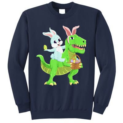 Easter Bunny Riding Dinosaur T Rex Easter Sweatshirt