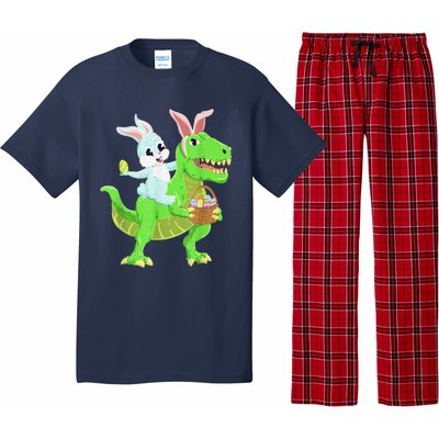 Easter Bunny Riding Dinosaur T Rex Easter Pajama Set