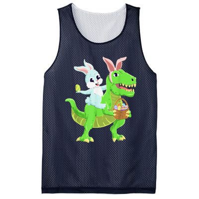 Easter Bunny Riding Dinosaur T Rex Easter Mesh Reversible Basketball Jersey Tank