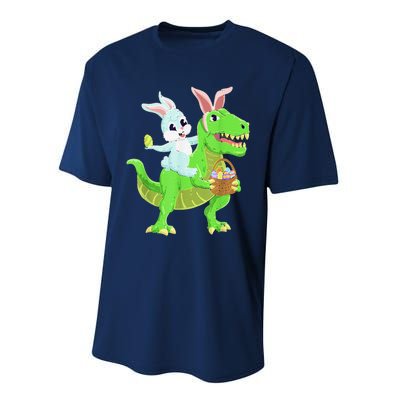 Easter Bunny Riding Dinosaur T Rex Easter Performance Sprint T-Shirt