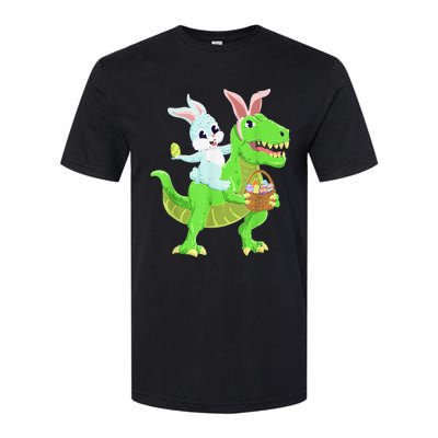 Easter Bunny Riding Dinosaur T Rex Easter Softstyle CVC T-Shirt