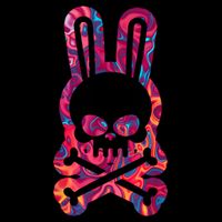 Easter Bunny Retro Tie Dye Bunny Skull Cross Bone  7-Panel Snapback Hat