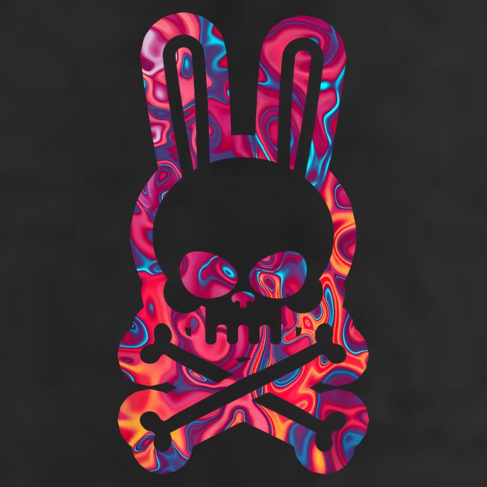 Easter Bunny Retro Tie Dye Bunny Skull Cross Bone  11oz C Handle Ceramic Mug