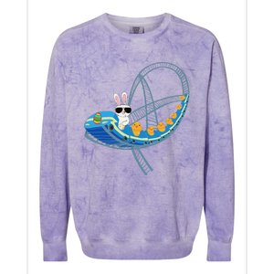 Easter Bunny Rabbit Roller Coaster Theme Park Ride Colorblast Crewneck Sweatshirt