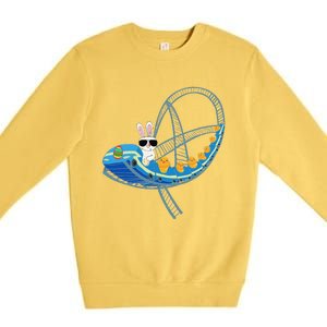 Easter Bunny Rabbit Roller Coaster Theme Park Ride Premium Crewneck Sweatshirt