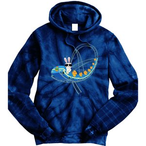 Easter Bunny Rabbit Roller Coaster Theme Park Ride Tie Dye Hoodie