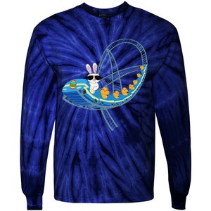 Easter Bunny Rabbit Roller Coaster Theme Park Ride Tie-Dye Long Sleeve Shirt