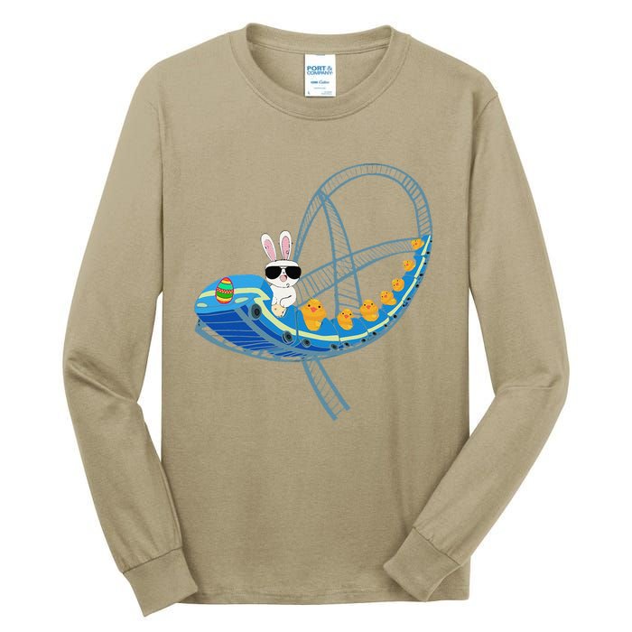 Easter Bunny Rabbit Roller Coaster Theme Park Ride Tall Long Sleeve T-Shirt