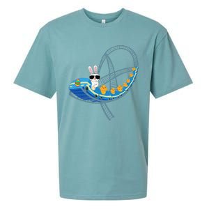 Easter Bunny Rabbit Roller Coaster Theme Park Ride Sueded Cloud Jersey T-Shirt