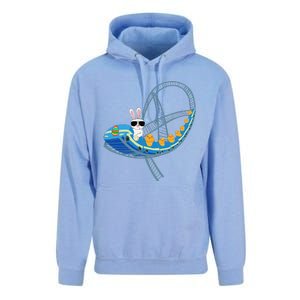 Easter Bunny Rabbit Roller Coaster Theme Park Ride Unisex Surf Hoodie