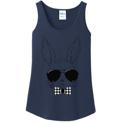 Easter Bunny Rabbit With Glasses Easter Day Ladies Essential Tank