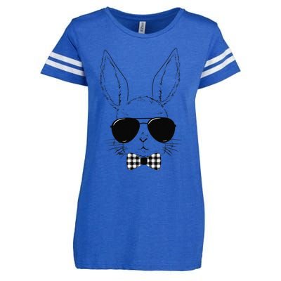 Easter Bunny Rabbit With Glasses Easter Day Enza Ladies Jersey Football T-Shirt