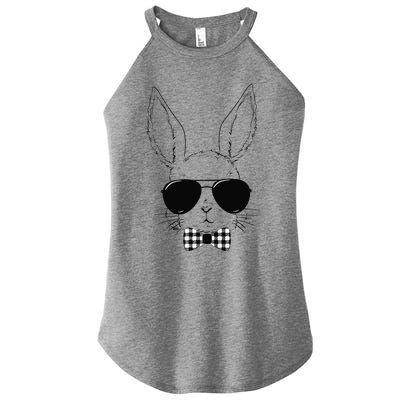 Easter Bunny Rabbit With Glasses Easter Day Women’s Perfect Tri Rocker Tank