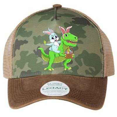 Easter Bunny Riding Dinosaur T Rex Easter Legacy Tie Dye Trucker Hat