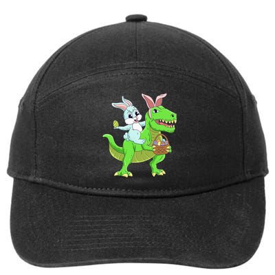 Easter Bunny Riding Dinosaur T Rex Easter 7-Panel Snapback Hat