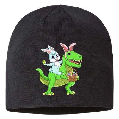 Easter Bunny Riding Dinosaur T Rex Easter Sustainable Beanie