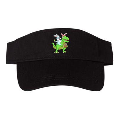 Easter Bunny Riding Dinosaur T Rex Easter Valucap Bio-Washed Visor