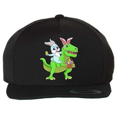 Easter Bunny Riding Dinosaur T Rex Easter Wool Snapback Cap