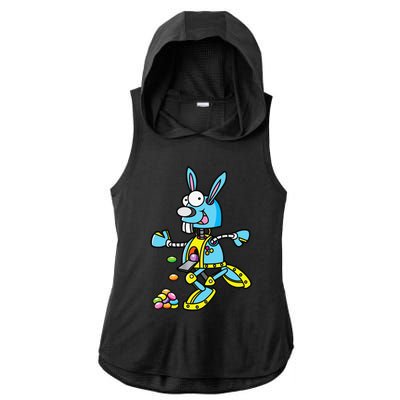 Easter Bunny Robot Robotics Gift For Egg Hunt Ladies PosiCharge Tri-Blend Wicking Draft Hoodie Tank