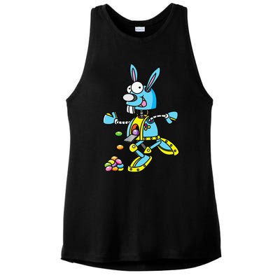 Easter Bunny Robot Robotics Gift For Egg Hunt Ladies PosiCharge Tri-Blend Wicking Tank