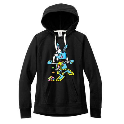 Easter Bunny Robot Robotics Gift For Egg Hunt Women's Fleece Hoodie