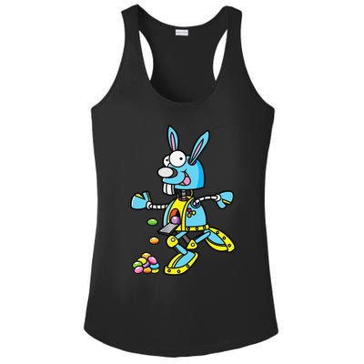 Easter Bunny Robot Robotics Gift For Egg Hunt Ladies PosiCharge Competitor Racerback Tank