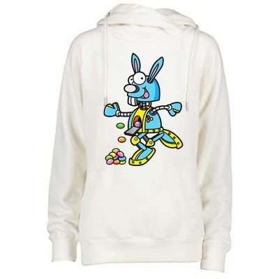 Easter Bunny Robot Robotics Gift For Egg Hunt Womens Funnel Neck Pullover Hood