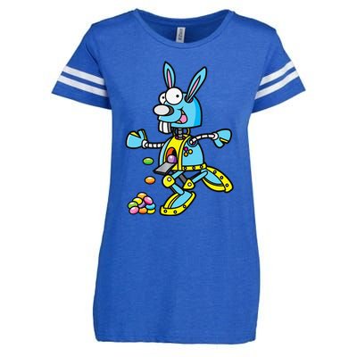 Easter Bunny Robot Robotics Gift For Egg Hunt Enza Ladies Jersey Football T-Shirt