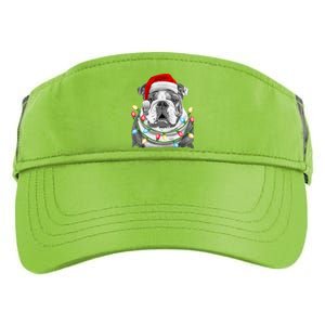 English Bulldog Santa Christmas Tree Lights Xmas Dog Cool Gift Adult Drive Performance Visor