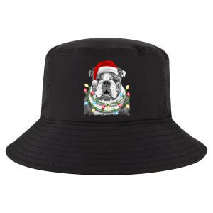 English Bulldog Santa Christmas Tree Lights Xmas Dog Cool Gift Cool Comfort Performance Bucket Hat