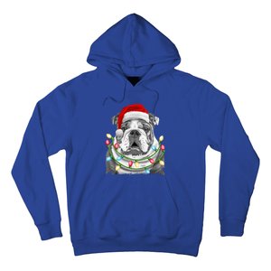 English Bulldog Santa Christmas Tree Lights Xmas Dog Cool Gift Hoodie