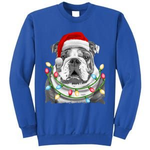 English Bulldog Santa Christmas Tree Lights Xmas Dog Cool Gift Sweatshirt