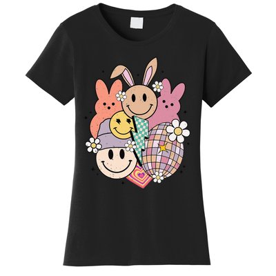 Easter Bunny Smile Face Groovy Easter Day Women's T-Shirt