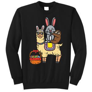 Easter Bunny Sloth On Llama Eggs Cute Alpaca Sweatshirt