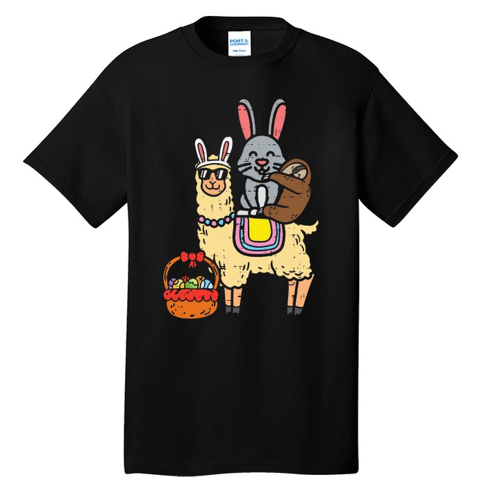 Easter Bunny Sloth On Llama Eggs Cute Alpaca Tall T-Shirt