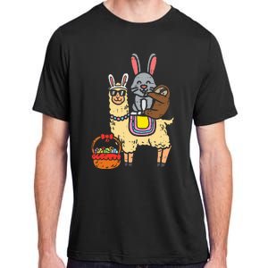 Easter Bunny Sloth On Llama Eggs Cute Alpaca Adult ChromaSoft Performance T-Shirt