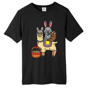 Easter Bunny Sloth On Llama Eggs Cute Alpaca Tall Fusion ChromaSoft Performance T-Shirt