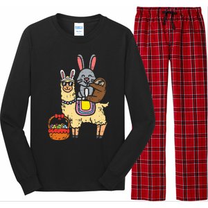 Easter Bunny Sloth On Llama Eggs Cute Alpaca Long Sleeve Pajama Set