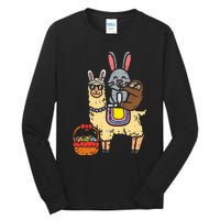 Easter Bunny Sloth On Llama Eggs Cute Alpaca Tall Long Sleeve T-Shirt